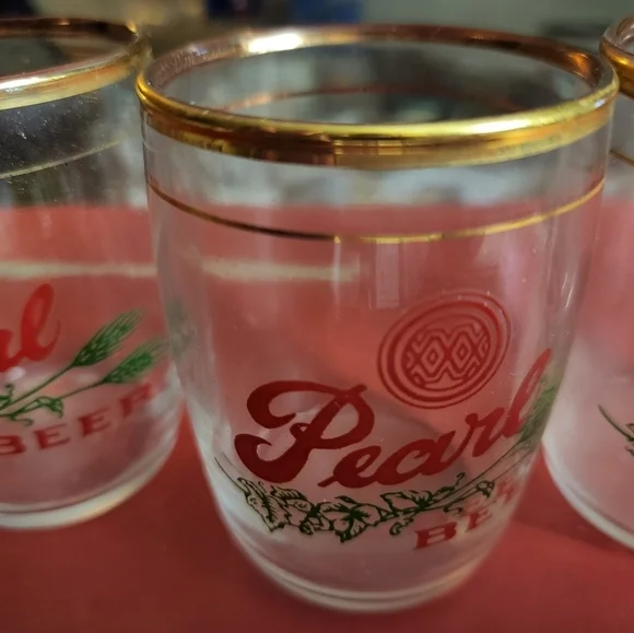 Rare vintage collector's boxed set/5 of Pearl Beer xXx Barrel Tasting Glasses - Picture 4 of 5